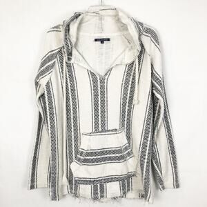 Ocean Drive Women's Pullover Striped Boho Hoodie Size Medium